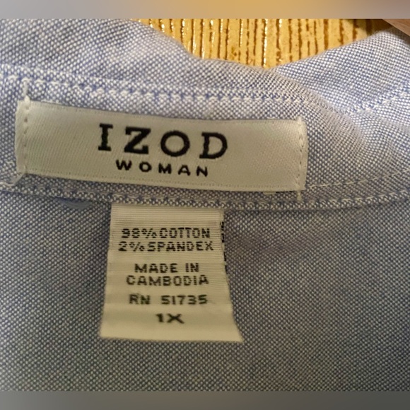 Women’s Izod Light Blue Casual Button-Down Shirt size 1X - Picture 3 of 5